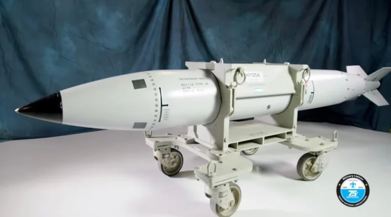 Mock-up of B61-13 nuclear gravity bomb developed by Sandia National Laboratories